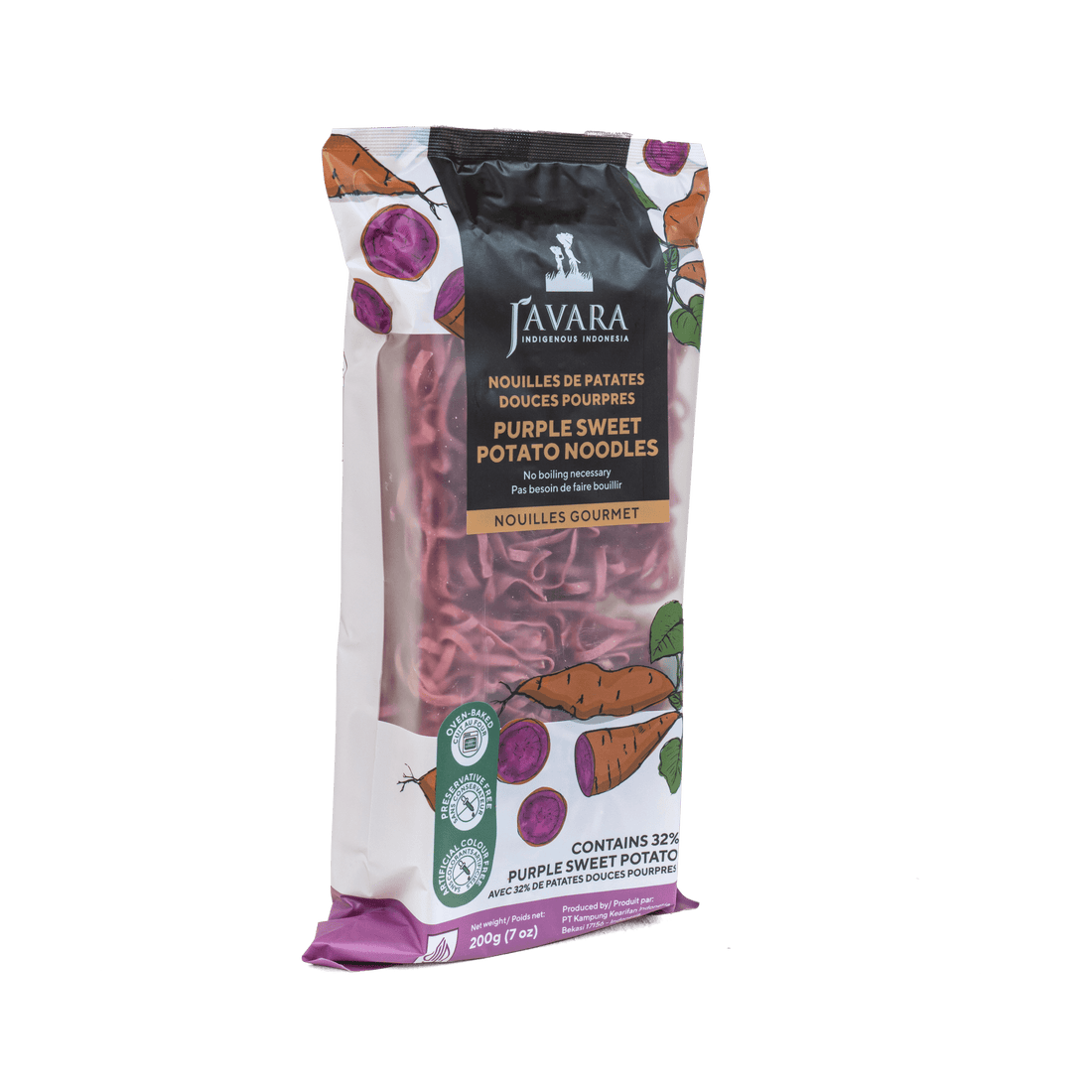 Javara Gourmet Veggie Noodles – Purple Sweet Potato | 200g | Plant-Based, Non-GMO, High Fibre