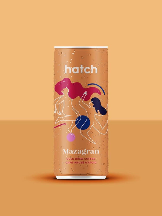 Hatch Cold Brew Carbonated Coffee – Mazagran 220ml | Nitro Coffee with Coffee-Lemonade Blend | Vegan, Low Sugar, On-the-Go Refreshment