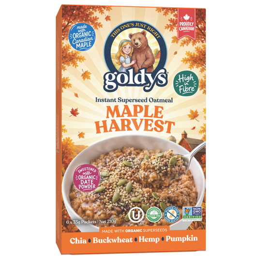 Goldys Superseed Oatmeal Maple Harvest 35g 6ct – Case of 6