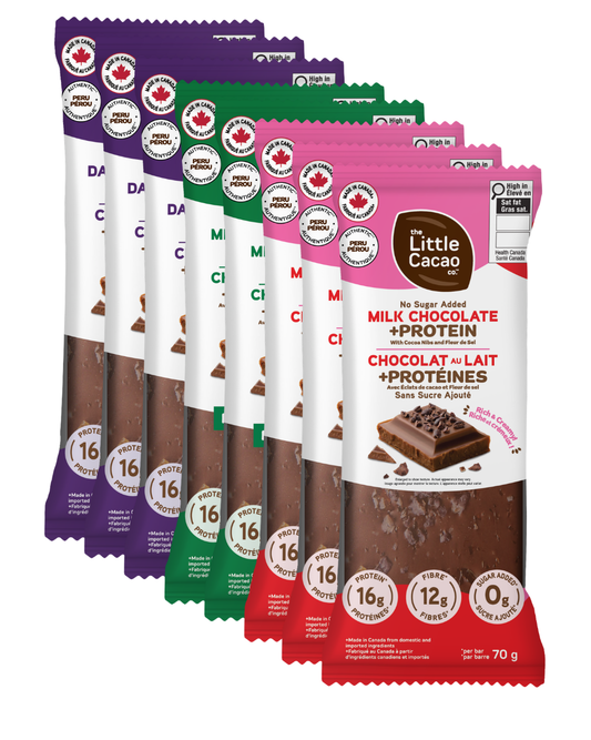 Little Cacao No Sugar Added Chocolate Protein Bar, Milk Choc 70g – Case of 8