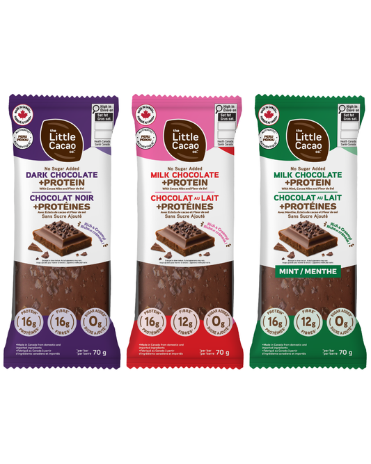 Little Cacao No Sugar Added Chocolate Protein Bar, Milk Choc 70g – Case of 8