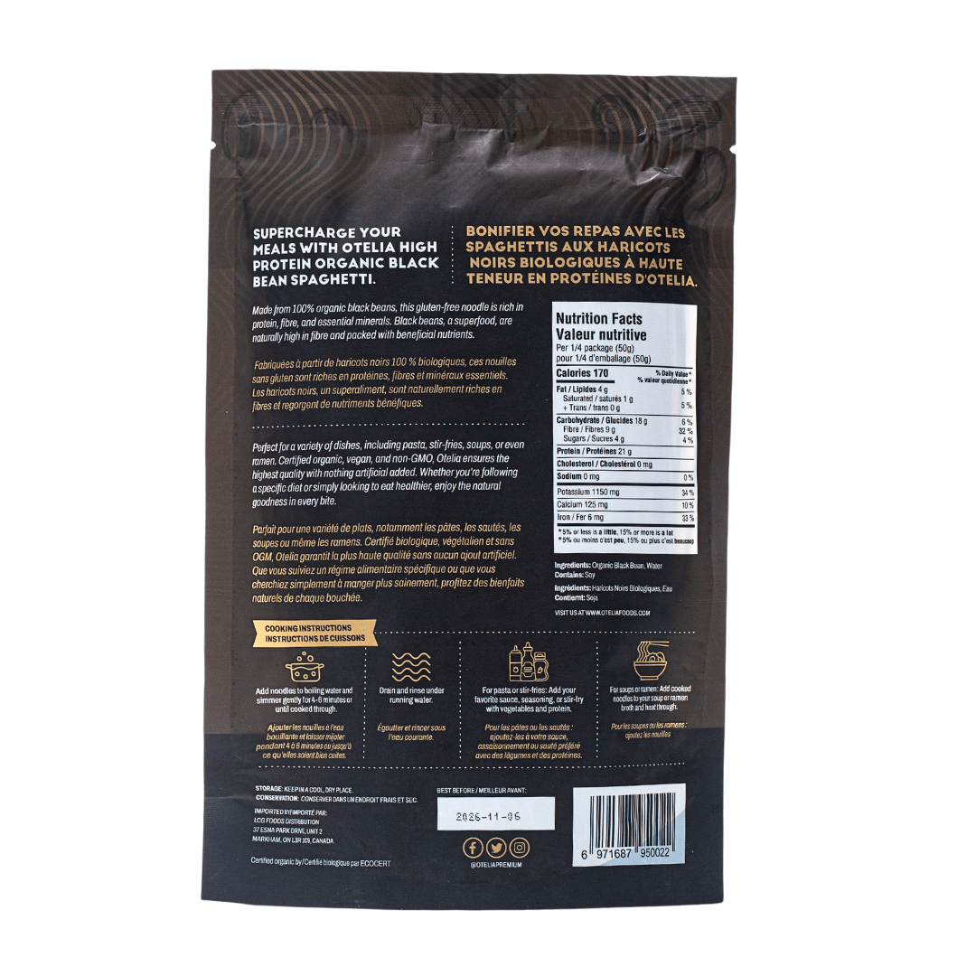 Otelia Organic Spaghetti Black Bean 200g – Case of 12