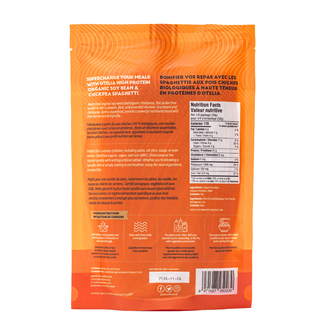 Otelia Organic Spaghetti Soy Bean and Chickpea 200g – Case of 12