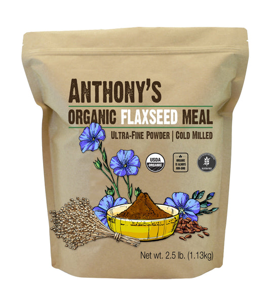 Anthonys Organic Flaxseed Meal 1.13kg – Case of 10