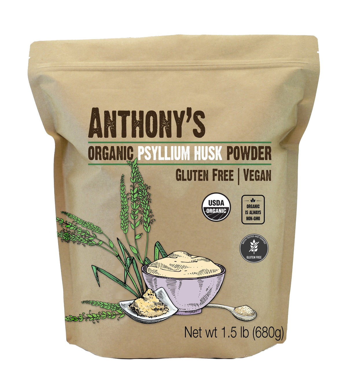 Anthonys Psyllium Husk Powder 680g – Case of 10