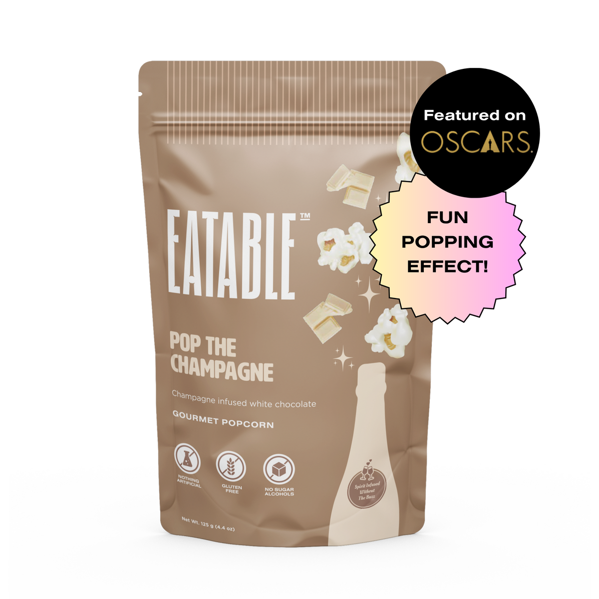 Eatable Popcorn Pop The Champagne 125g – Case of 6