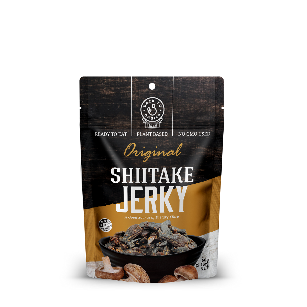 DJ&A BTB Shiitake Mushroom Jerky Original 60g – Case of 12