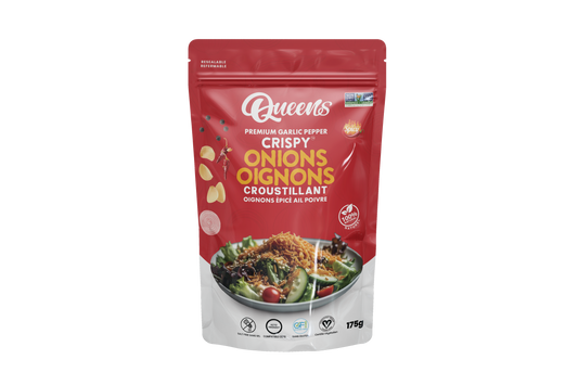 Queens Premium Spicy Garlic Pepper Crispy Onions 175g – Case of 12