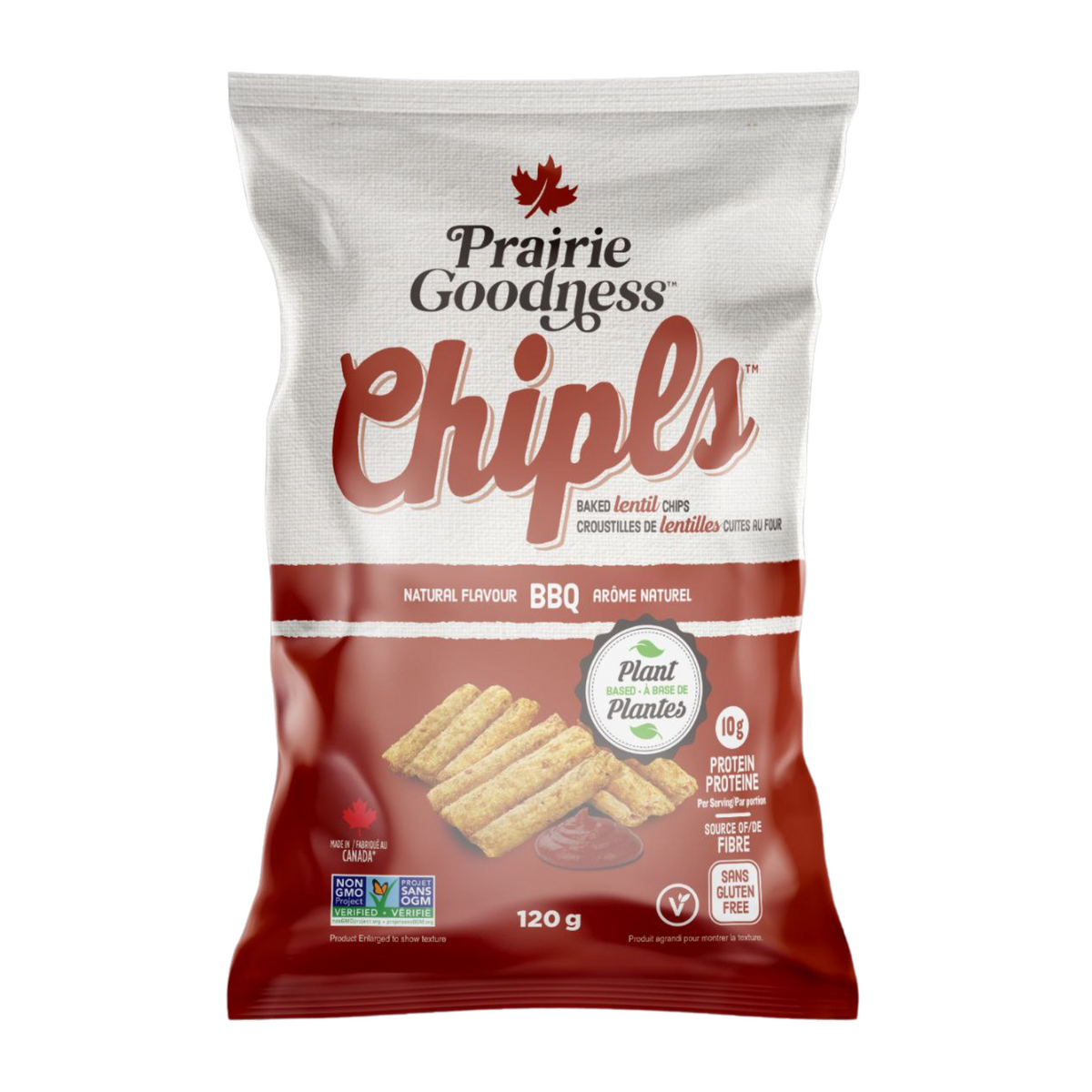 Prairie Goodness Chipls Baked Lentil Chips BBQ 120g – Case of 12