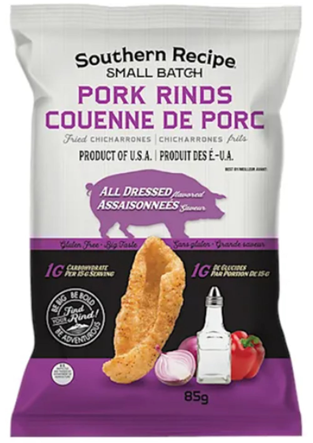 Southern Recipe Pork Rinds All Dressed 85g – Case of 15