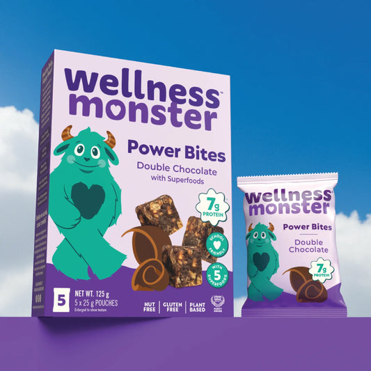 Wellness Monster Power Bites Double Chocolate 25g 5ct – Case of 6