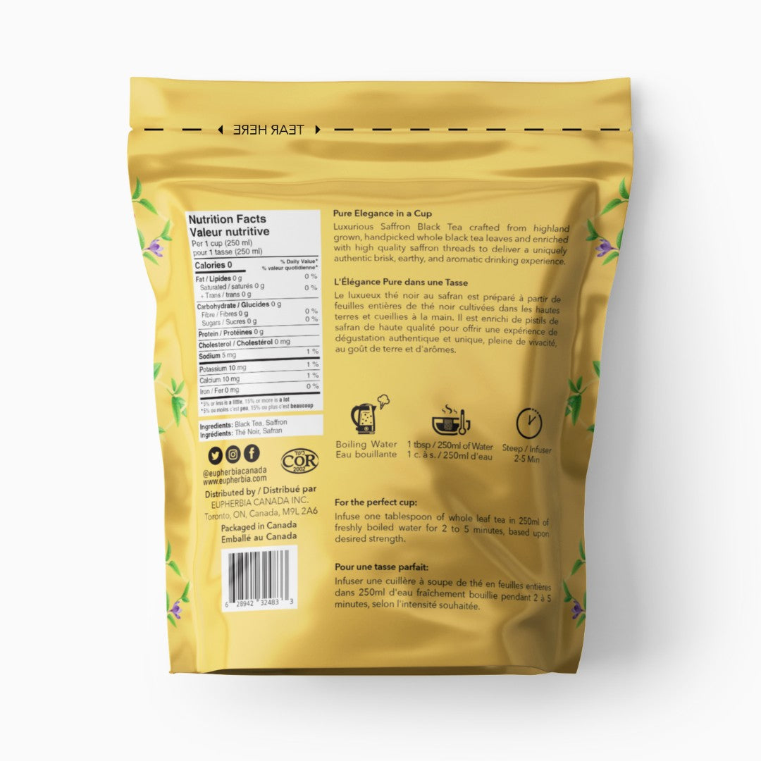 Eupherbia Saffron Tea Pouch Black 227g – Case of 8