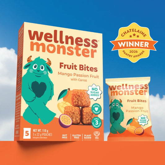 Wellness Monster Fruit Bites Mango Passion Fruit 22g 5ct – Case of 6