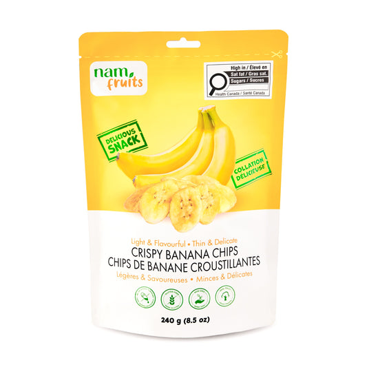 Nam Fruits Crispy Banana Chips 240g – Case of 12
