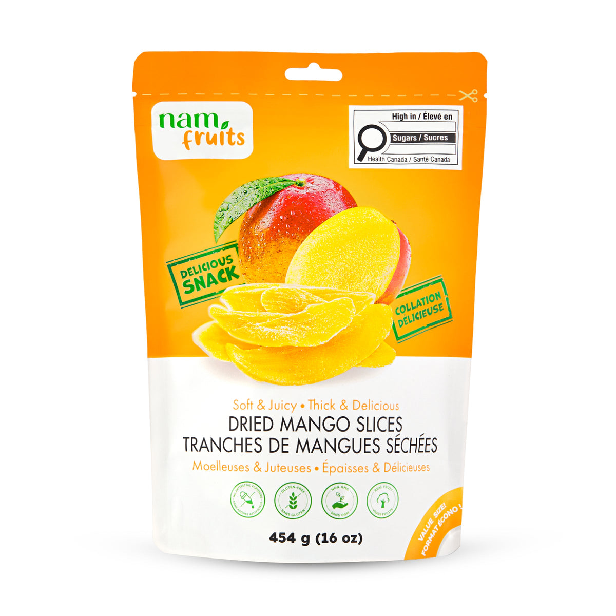Nam Fruits Dried Mango Slices 454g – Case of 20