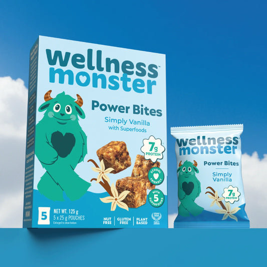 Wellness Monster Power Bites Simply Vanilla 25g 5ct – Case of 6